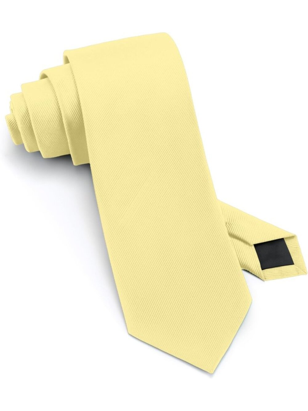 Men Light Yellow  Twill Diagonal Textured Silk Formal Necktie For Business Dress - Picture 6 of 6